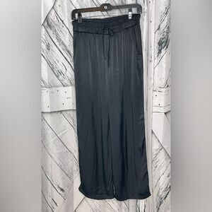NT By Amati Black Satin Wide Leg Pull On Pants M